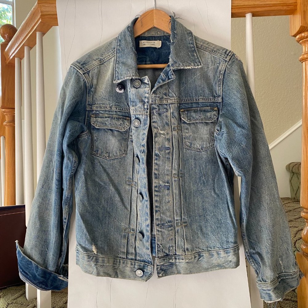 All Saints Men’s Distressed Denim Jacket